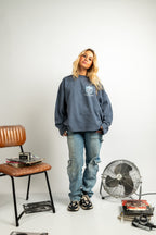 BROKEN BONES NAVY BLUE  CREWNECK