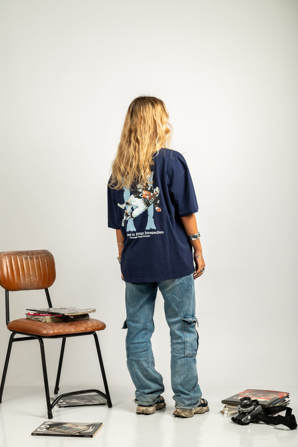 BROKEN BONES NAVY BLUE TEE