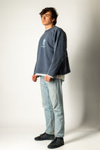 BROKEN BONES NAVY BLUE  CREWNECK
