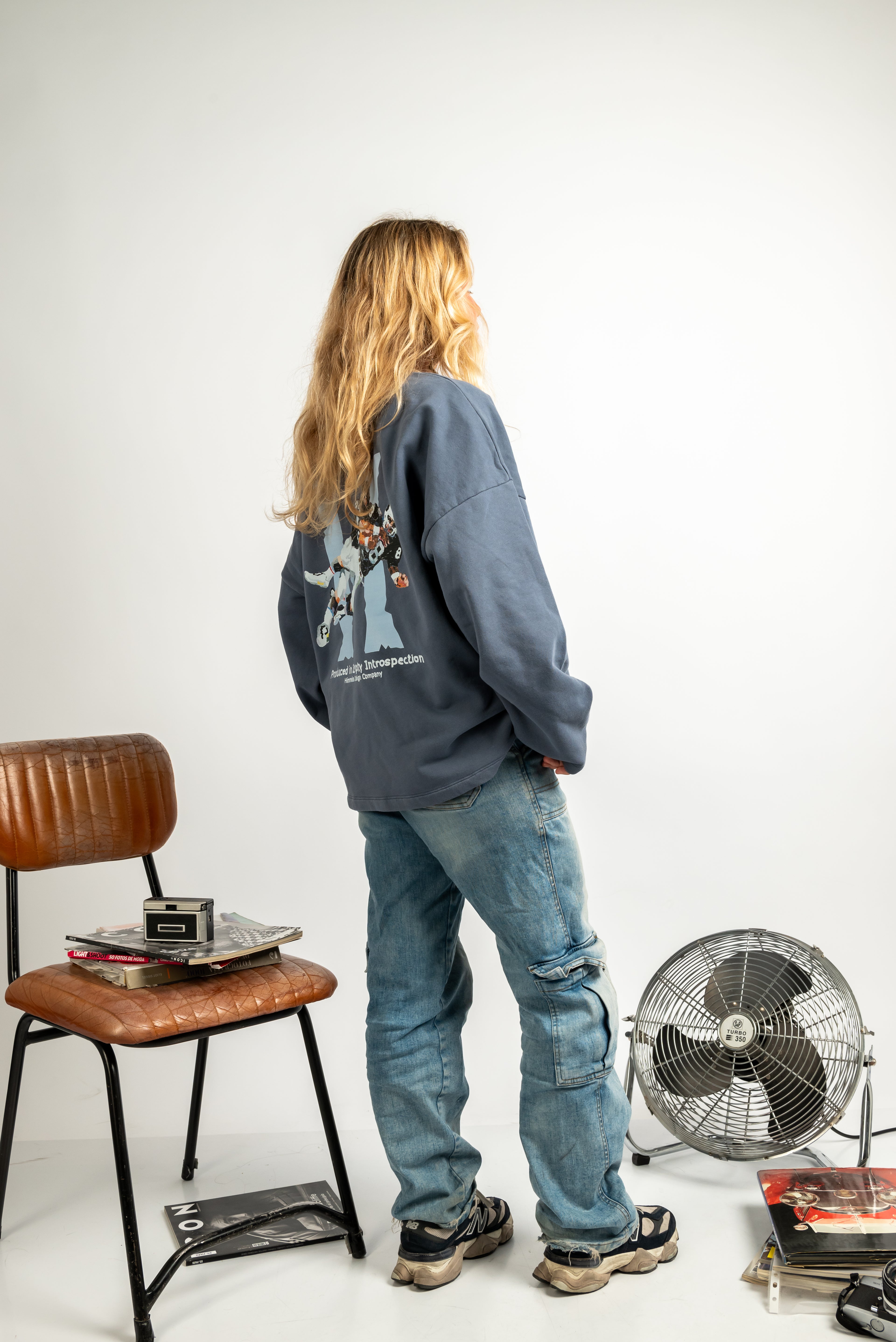 BROKEN BONES NAVY BLUE  CREWNECK