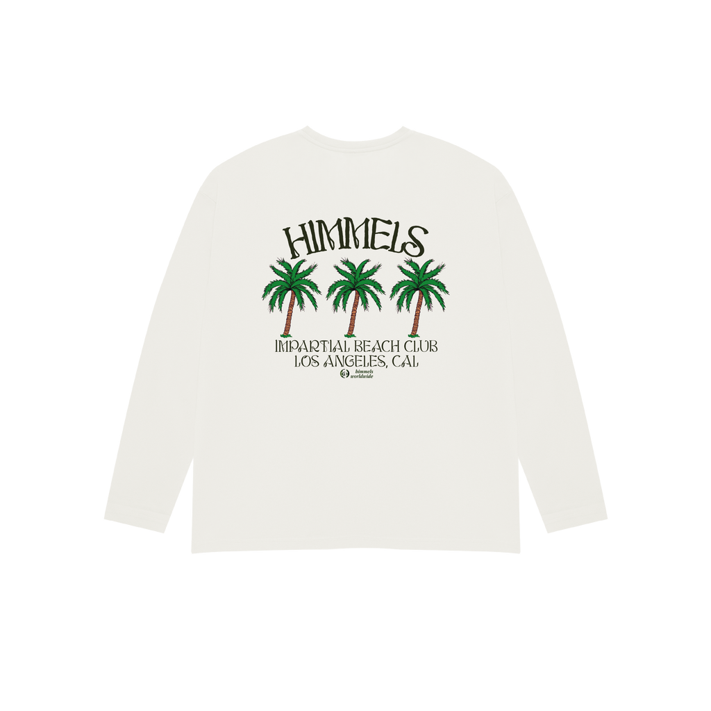 WHITE LONG-SLEEVED BEACH CLUB T-SHIRT