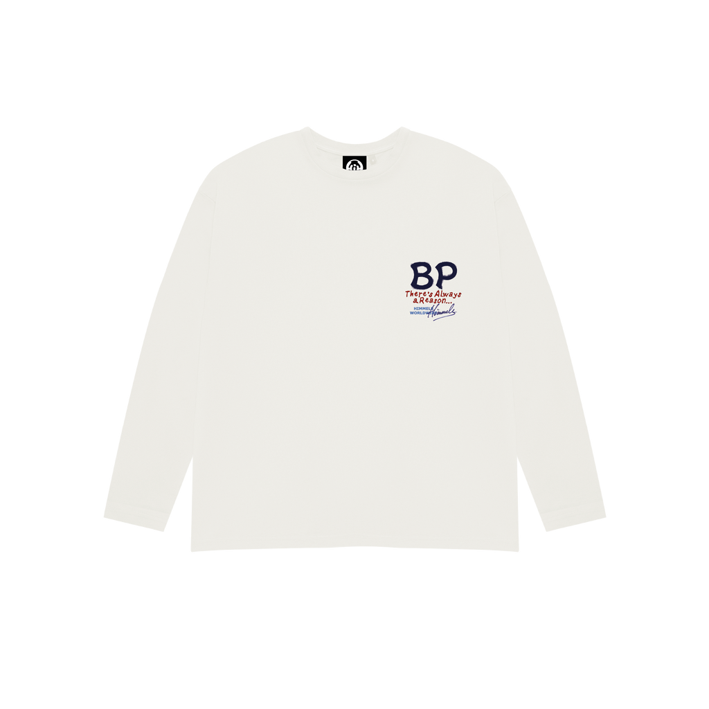 BP WHITE  LONGSLEEVE