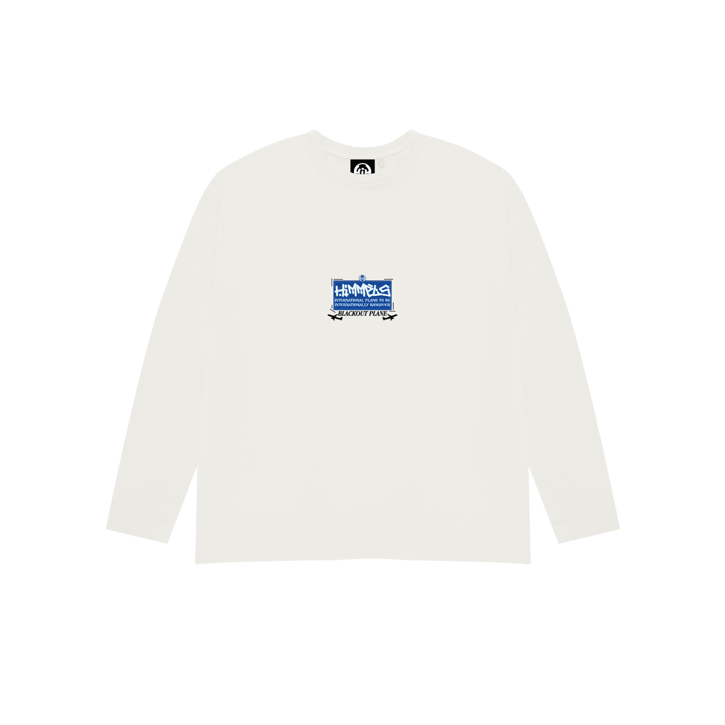 BLACKOUT PLANE  WHITE LONGSLEEVE