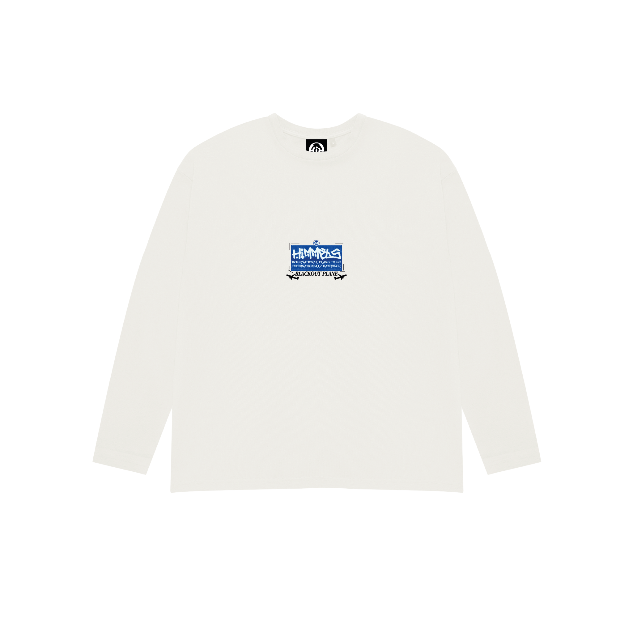 BLACKOUT PLANE  WHITE LONGSLEEVE