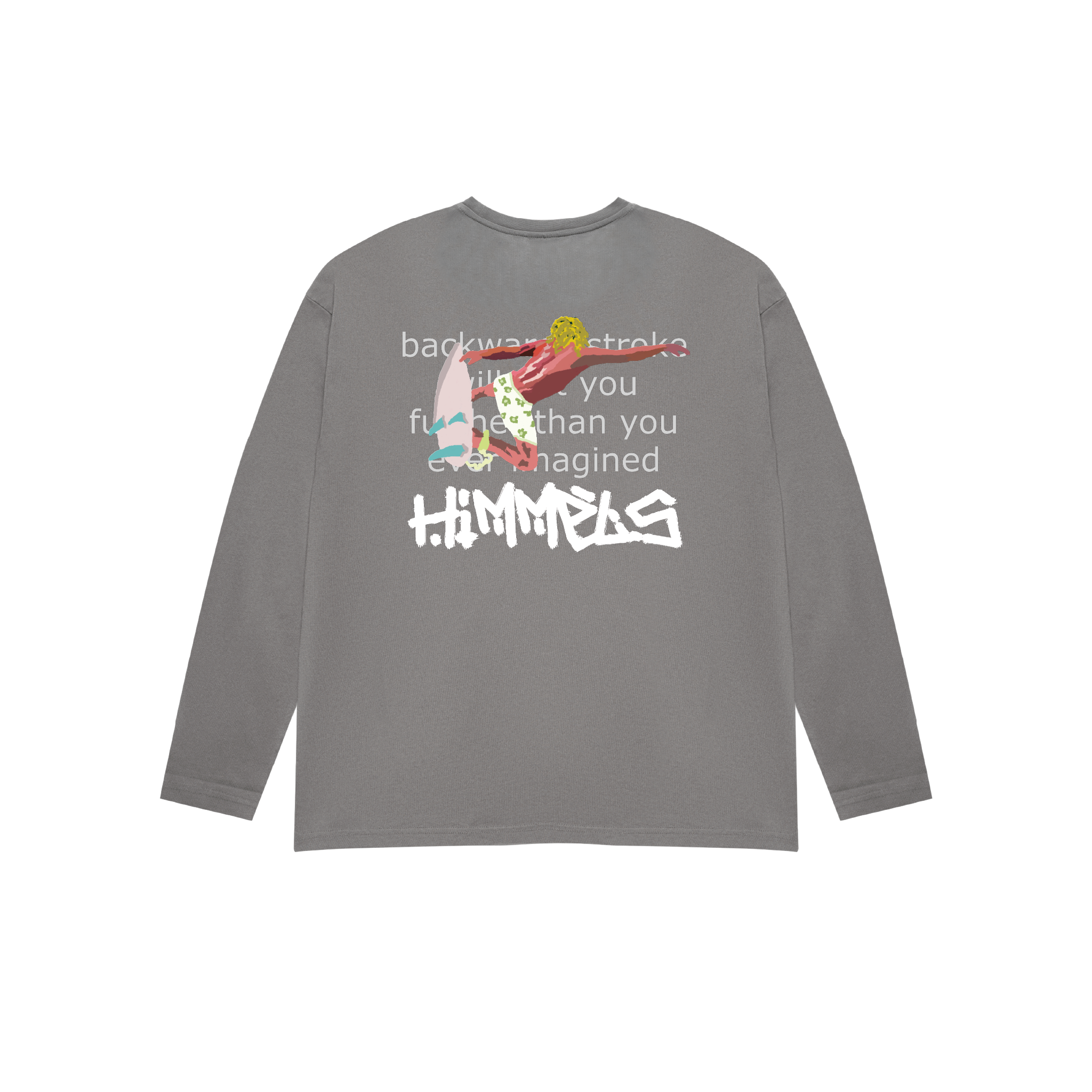BLUE LAGOON LONG SLEEVE T-SHIRT CHARCOAL