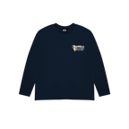 BORN YESTERDAY LONG SLEEVE T-SHIRT NAVY BLUE