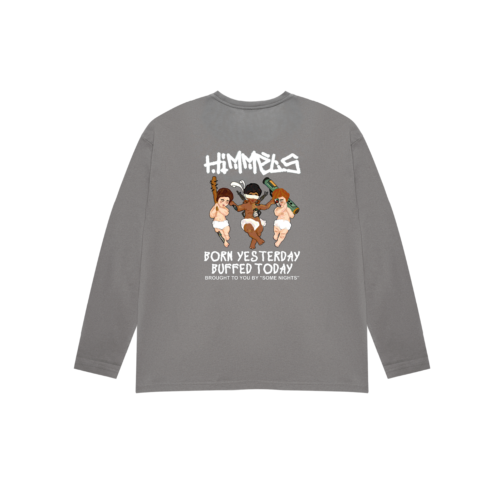 BORN YESTERDAY CHARCOAL  LONGSLEEVE