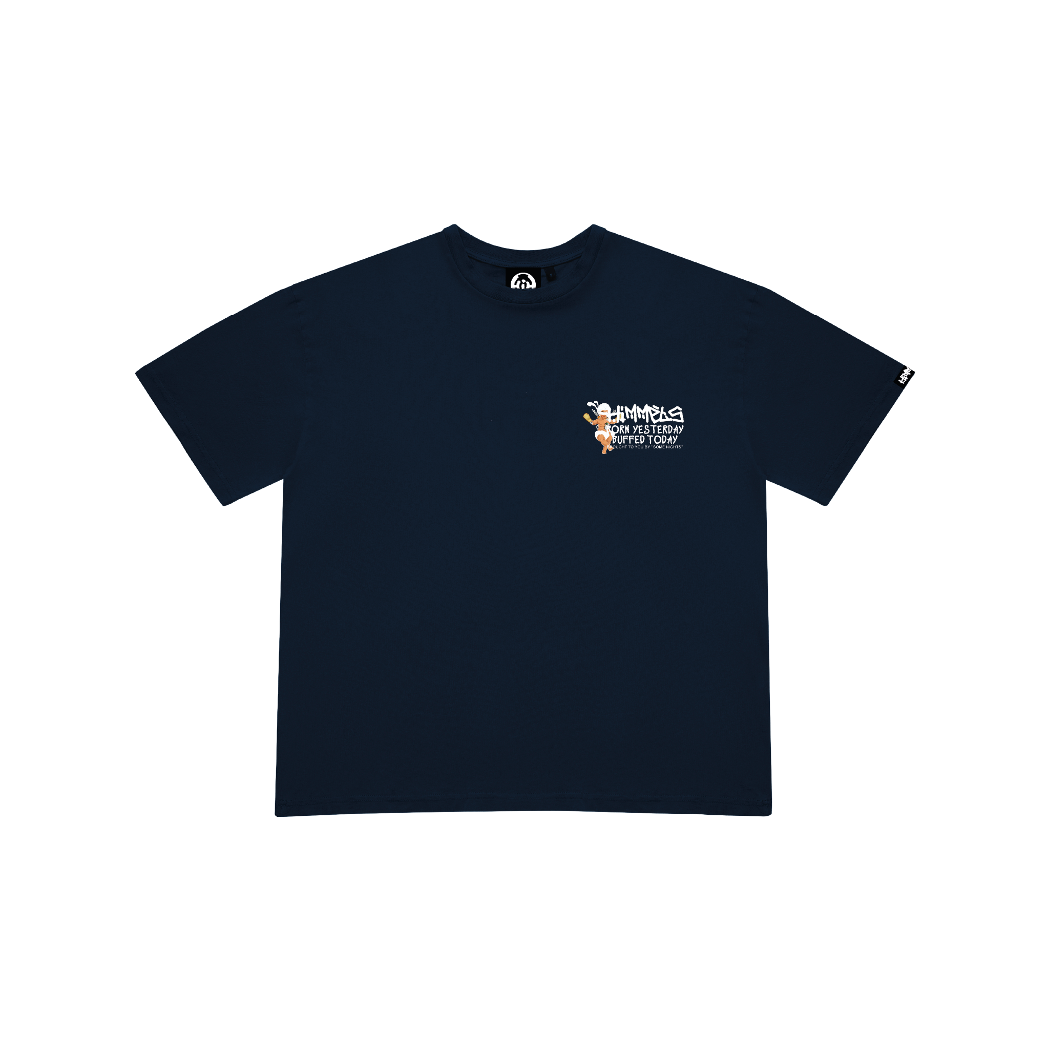 BORN YESTERDAY NAVY BLUE TEE