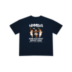 BORN YESTERDAY NAVY BLUE TEE