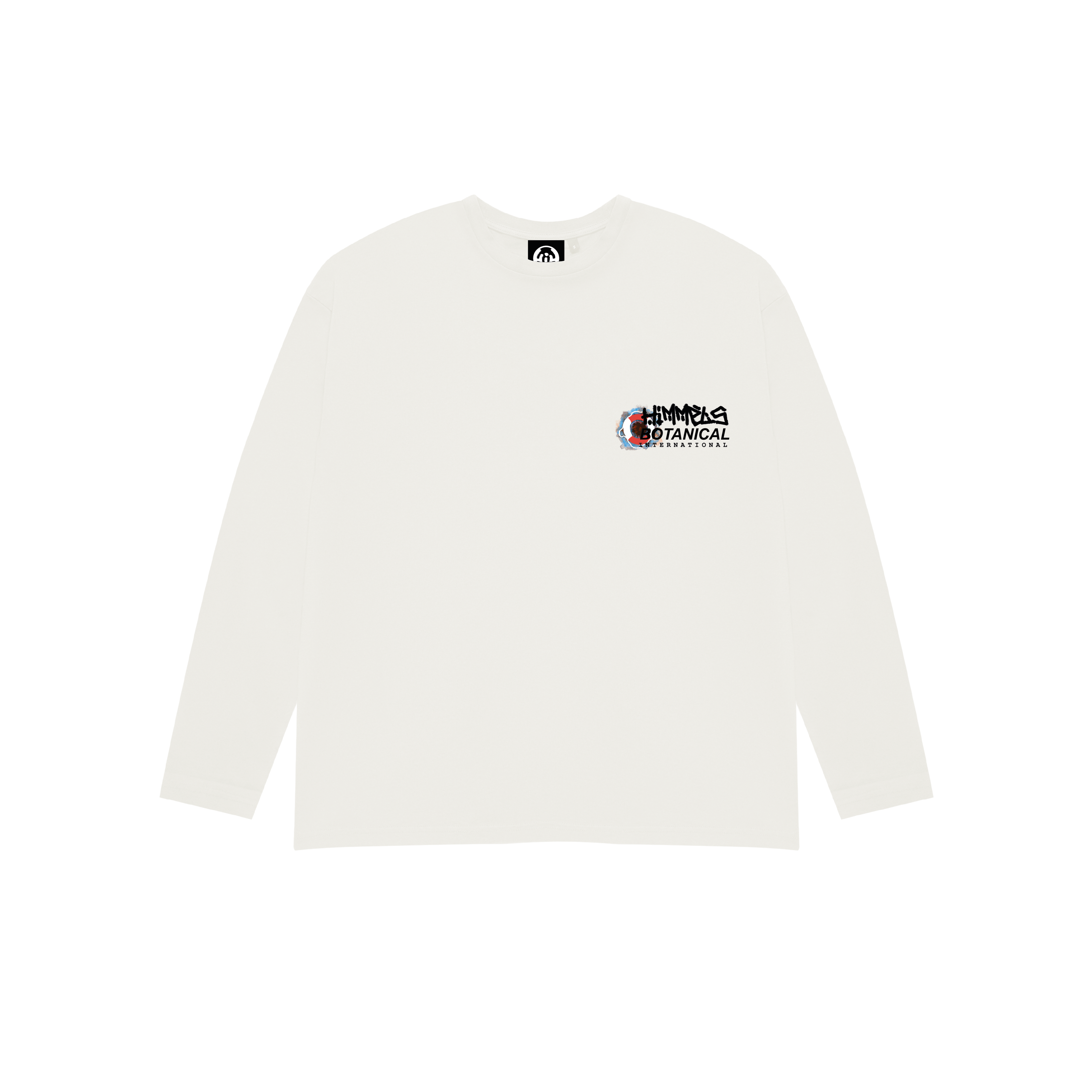 WHITE BOTANICAL LONG SLEEVE T-SHIRT