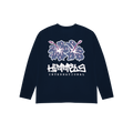 NAVY BLUE BOTANICAL LONG SLEEVE T-SHIRT