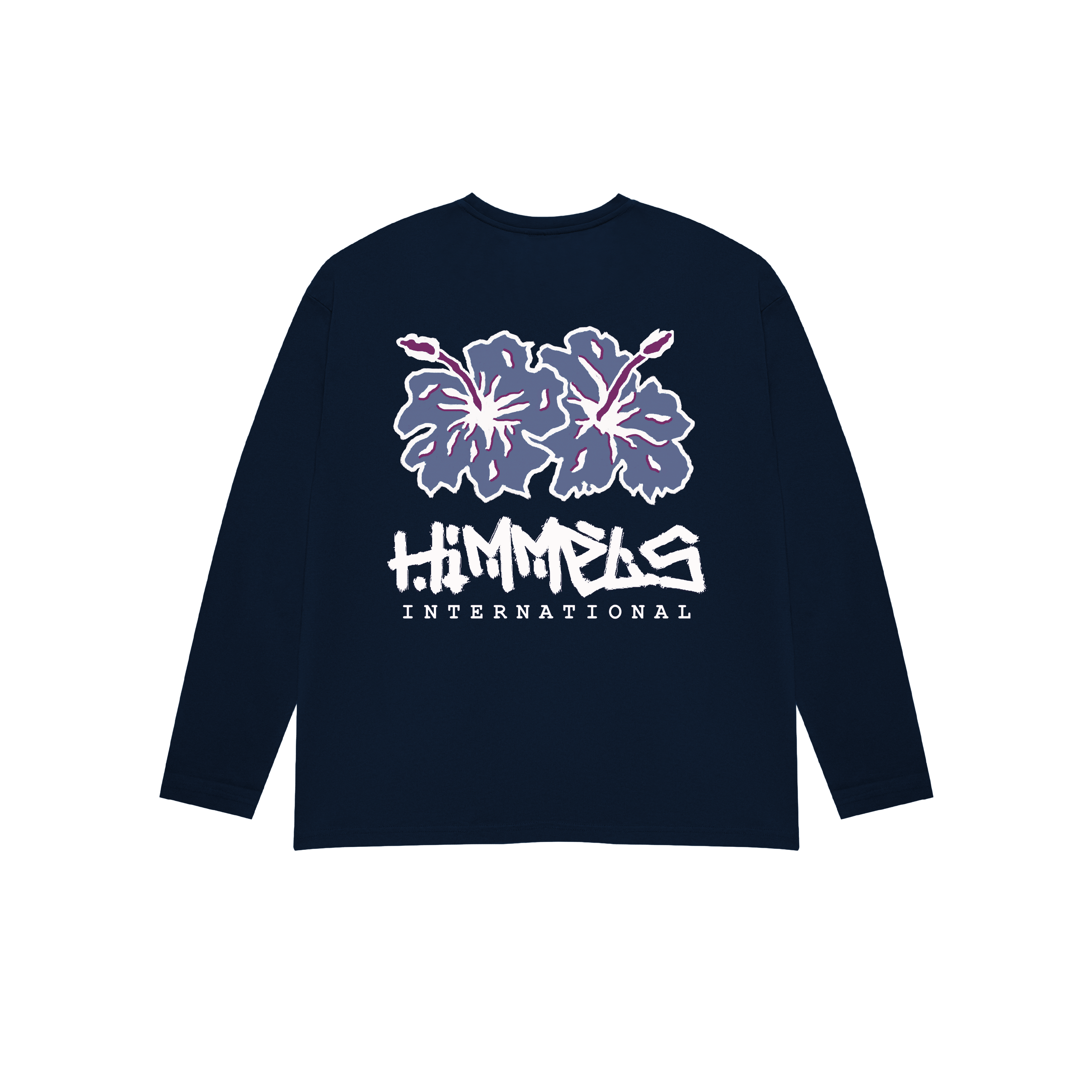 NAVY BLUE BOTANICAL LONG SLEEVE T-SHIRT