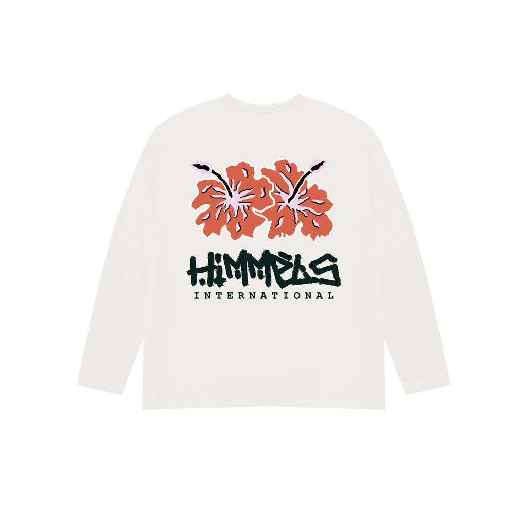 WHITE BOTANICAL LONG SLEEVE T-SHIRT