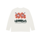 WHITE BOTANICAL LONG SLEEVE T-SHIRT