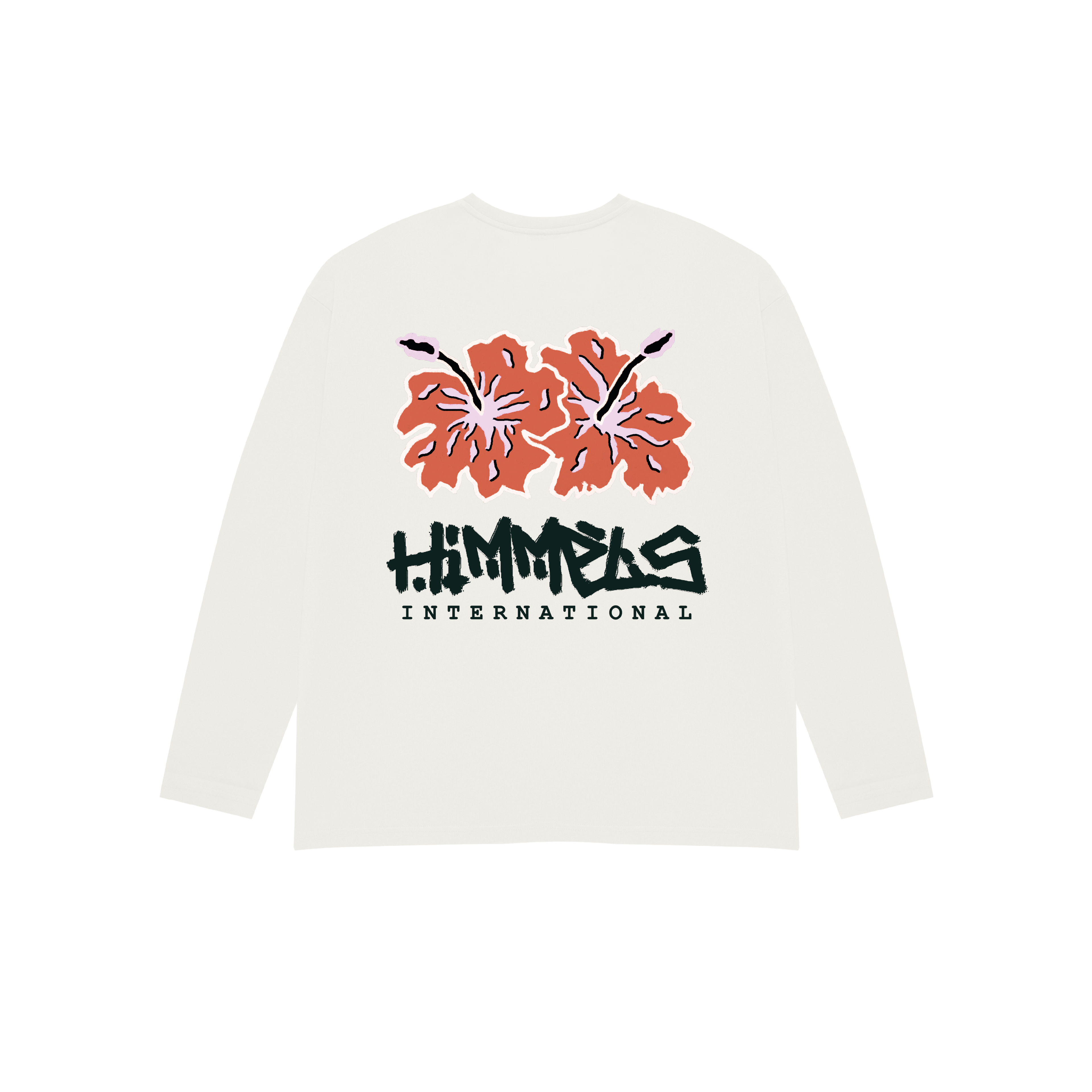 WHITE BOTANICAL LONG SLEEVE T-SHIRT