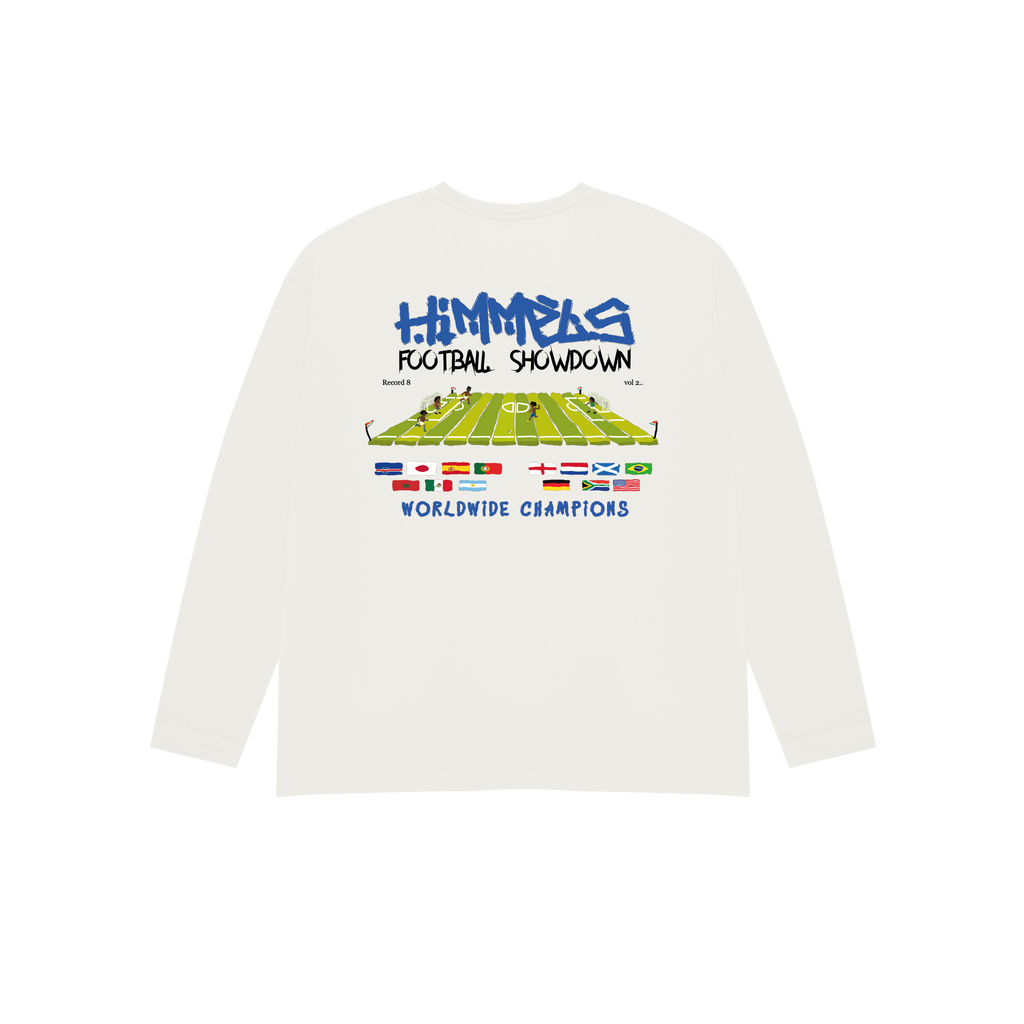 FOOTY SHOWDOWN LONG SLEEVE T-SHIRT WHITE