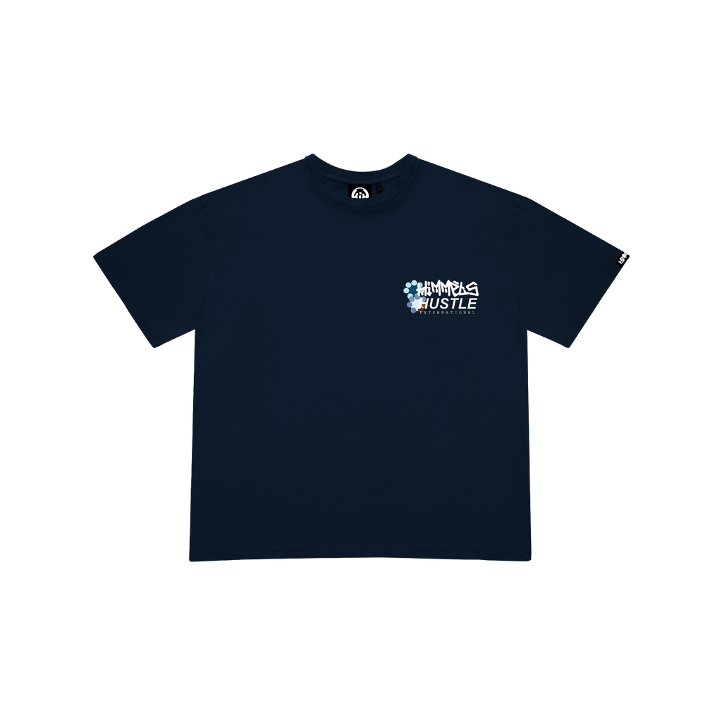 HUSTLE NAVY BLUE TEE