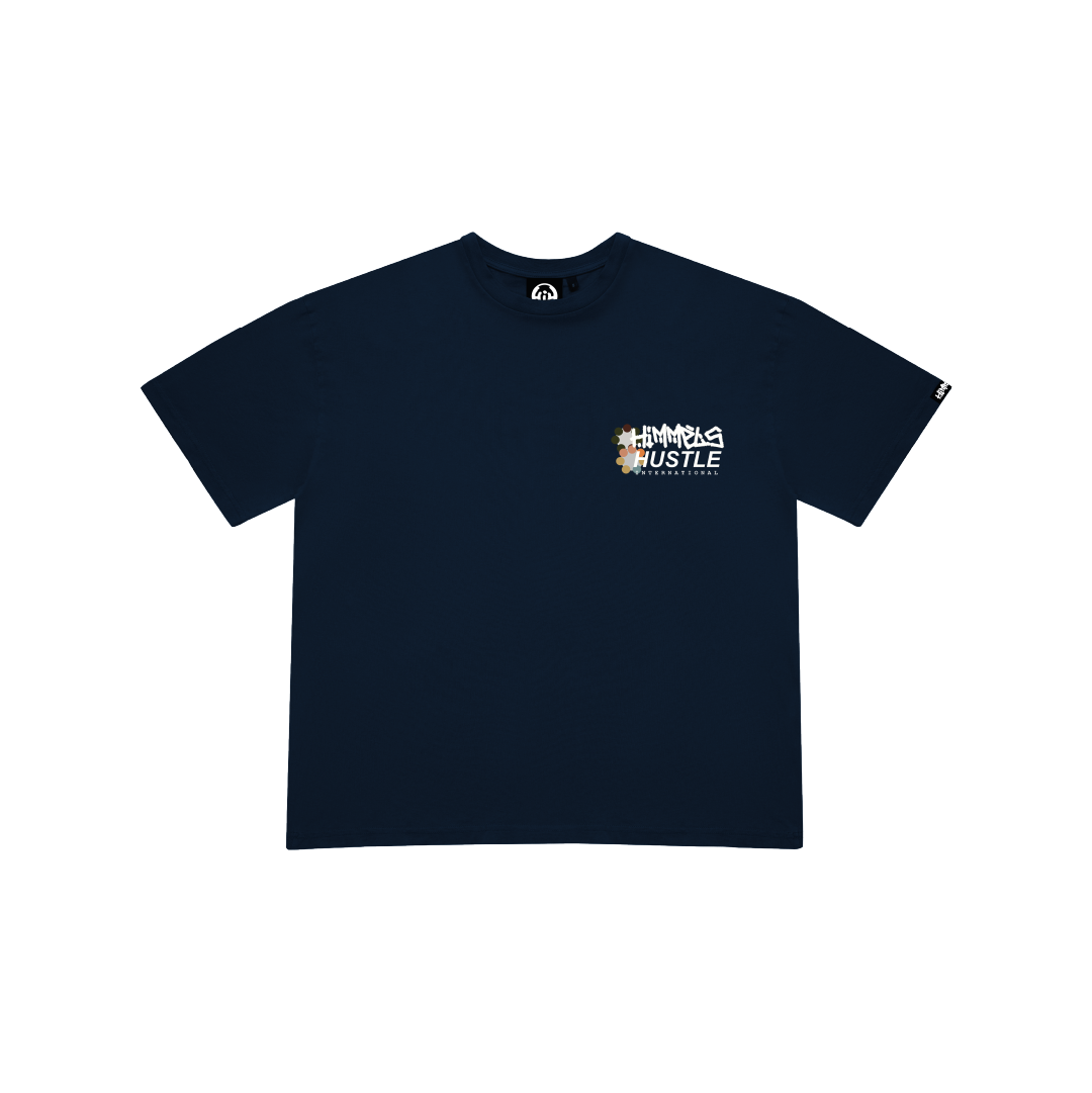 HUSTLE NAVY BLUE TEE