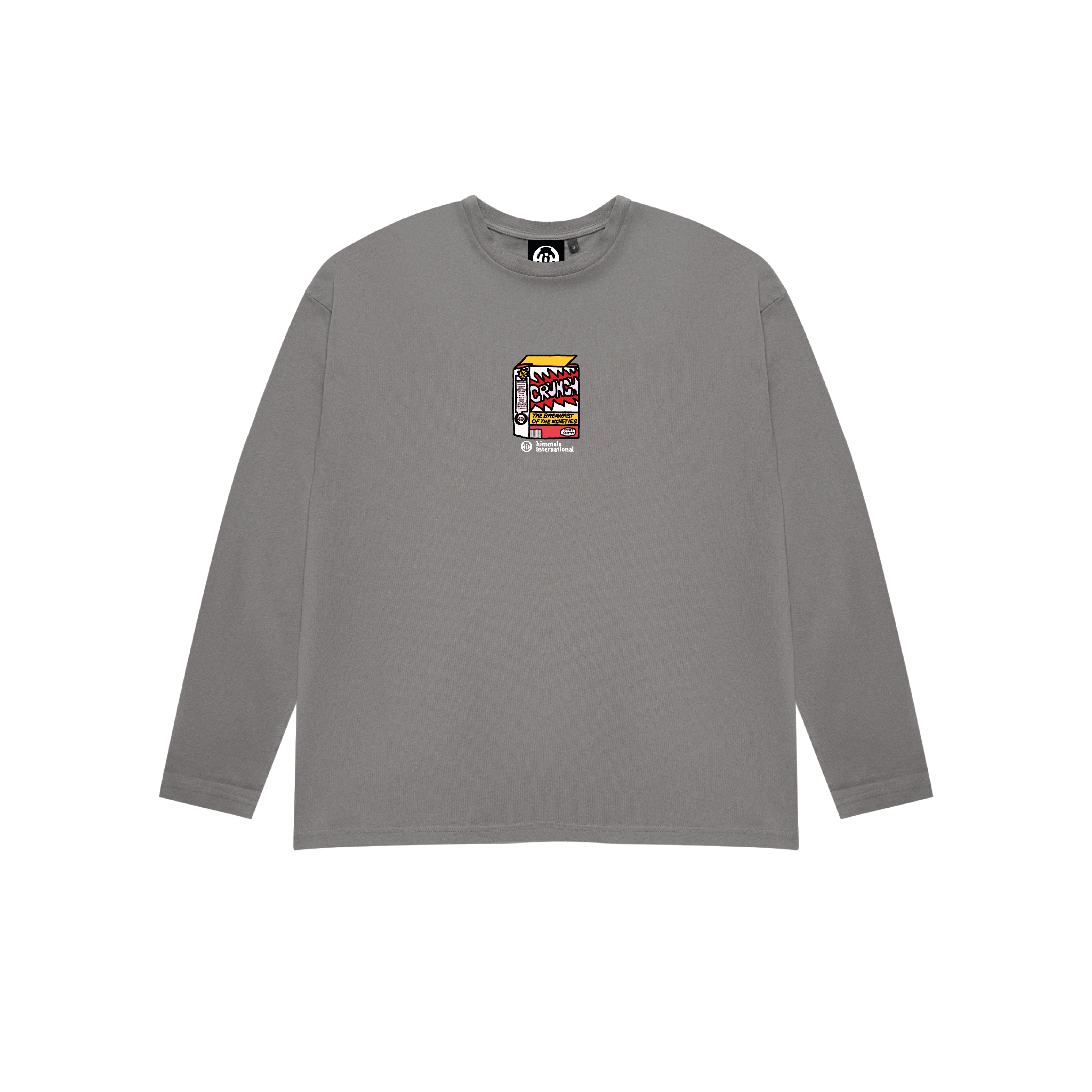NINETIES CEREAL LONG SLEEVE T-SHIRT CHARCOAL