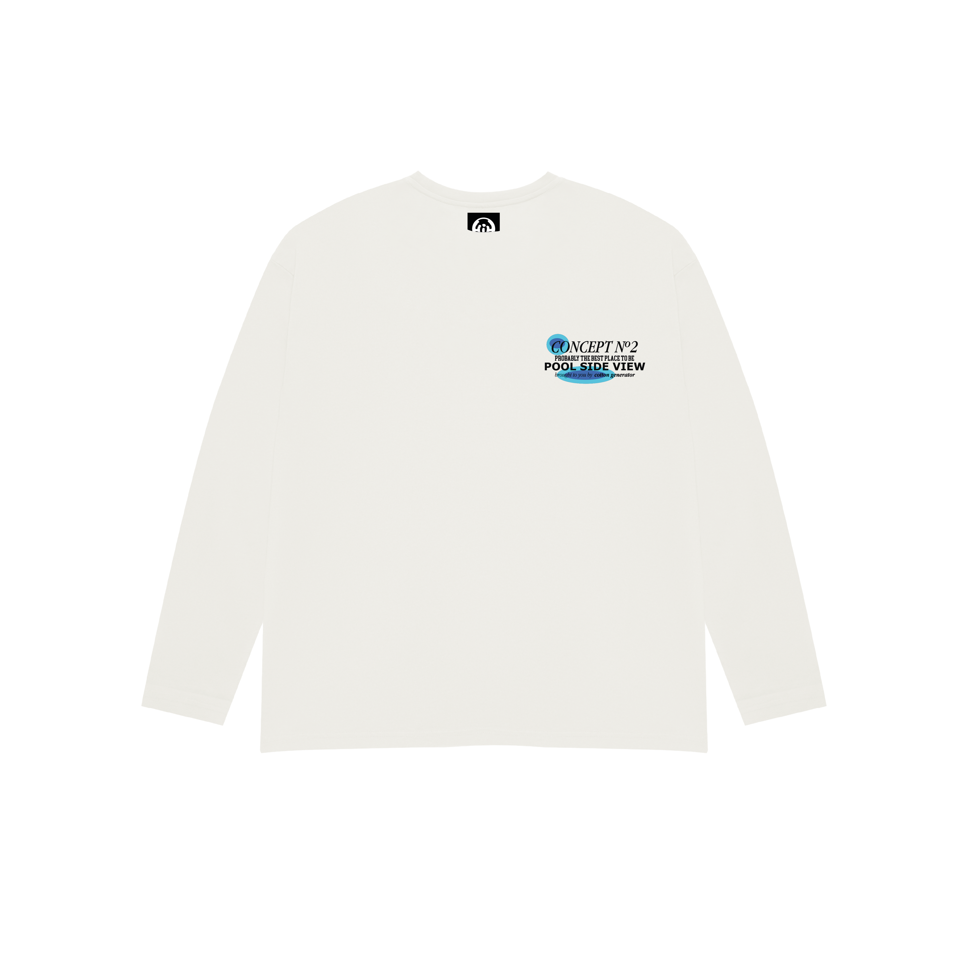 POOL VIEW LONG SLEEVE T-SHIRT WHITE
