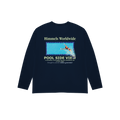 POOL VIEW LONG SLEEVE T-SHIRT NAVY BLUE