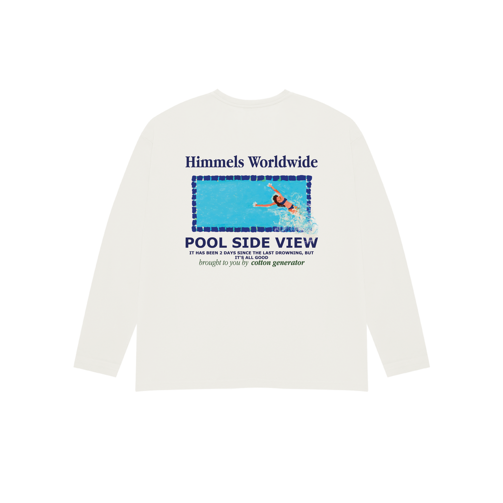 POOL VIEW LONG SLEEVE T-SHIRT WHITE