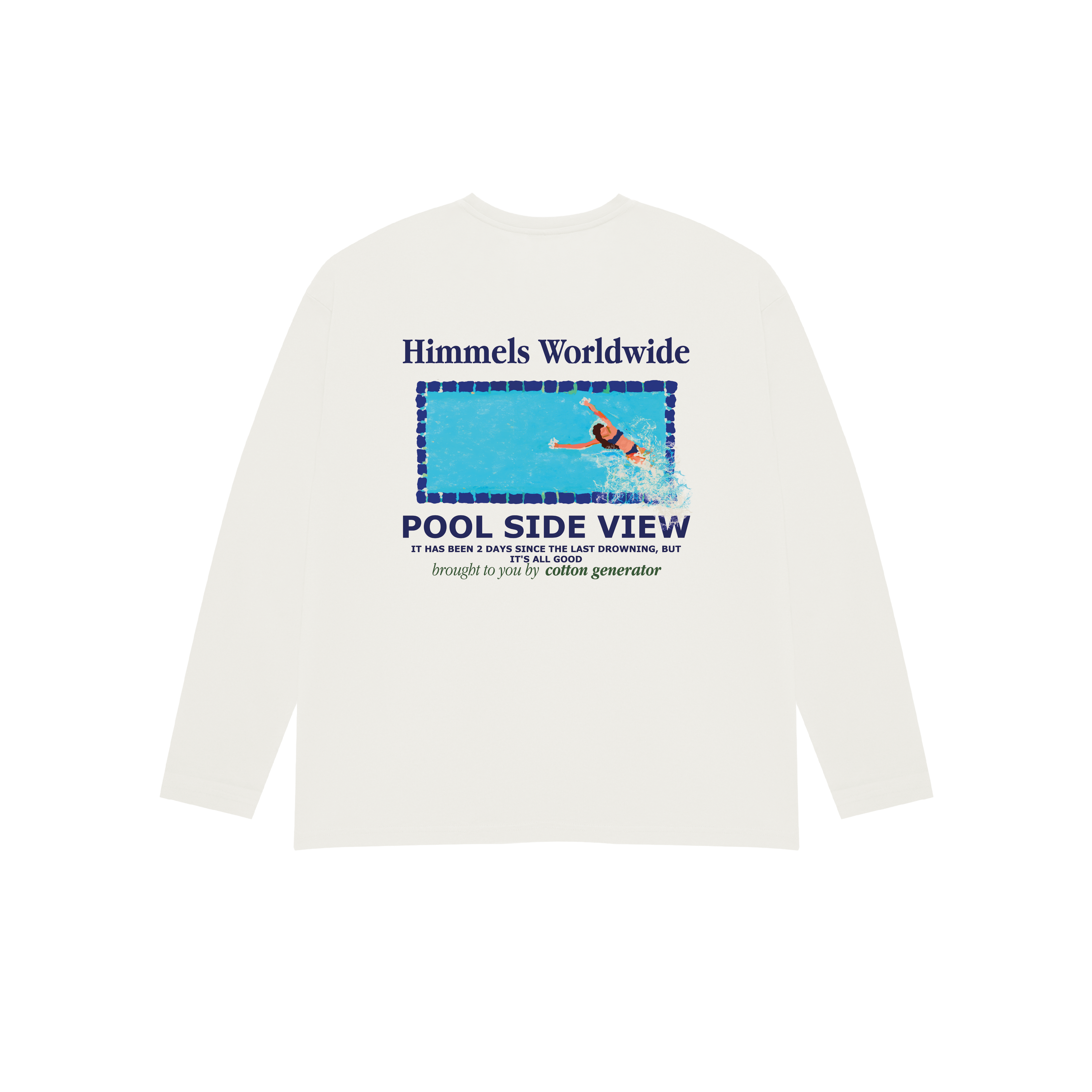 POOL VIEW LONG SLEEVE T-SHIRT WHITE