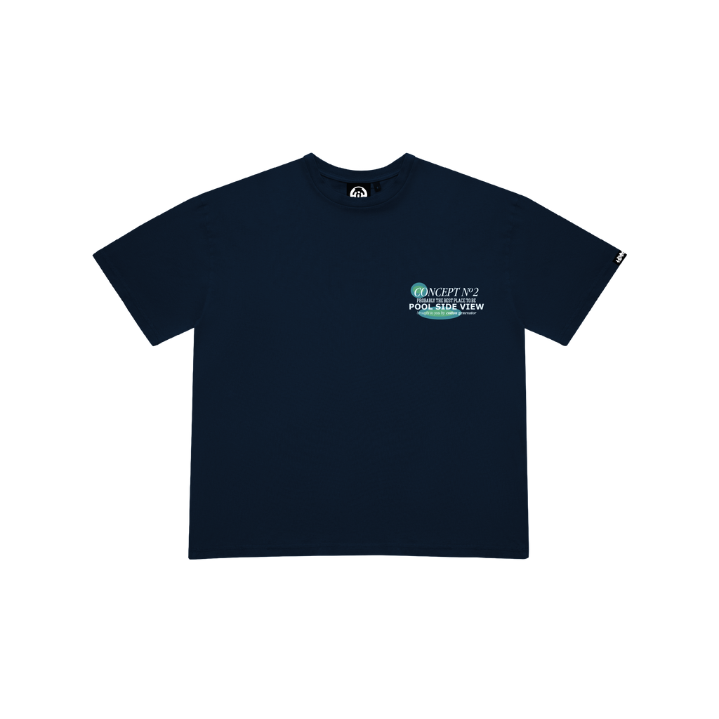 NAVY BLUE POOL VIEW T-SHIRT