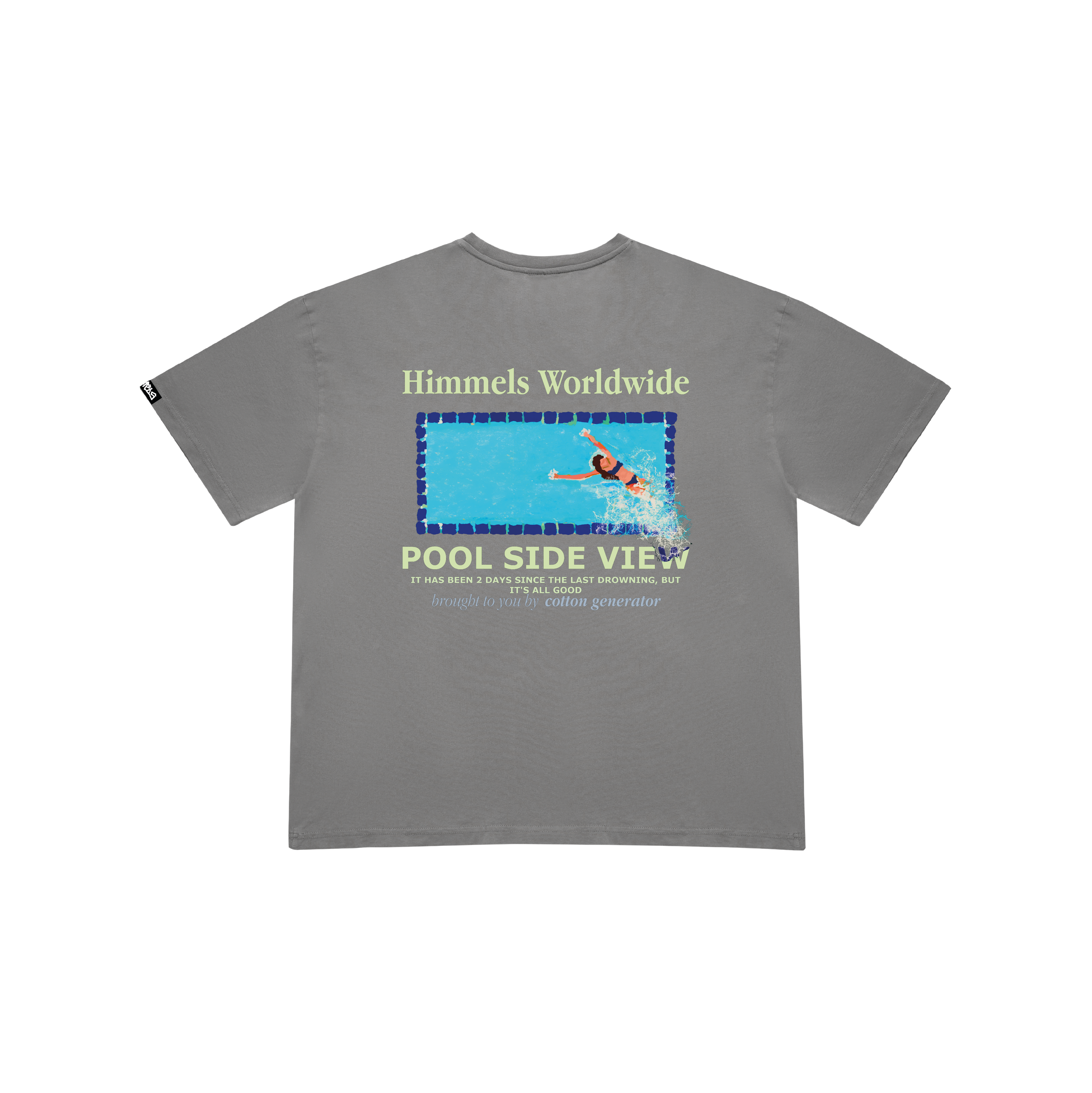POOL VIEW T-SHIRT CHARCOAL