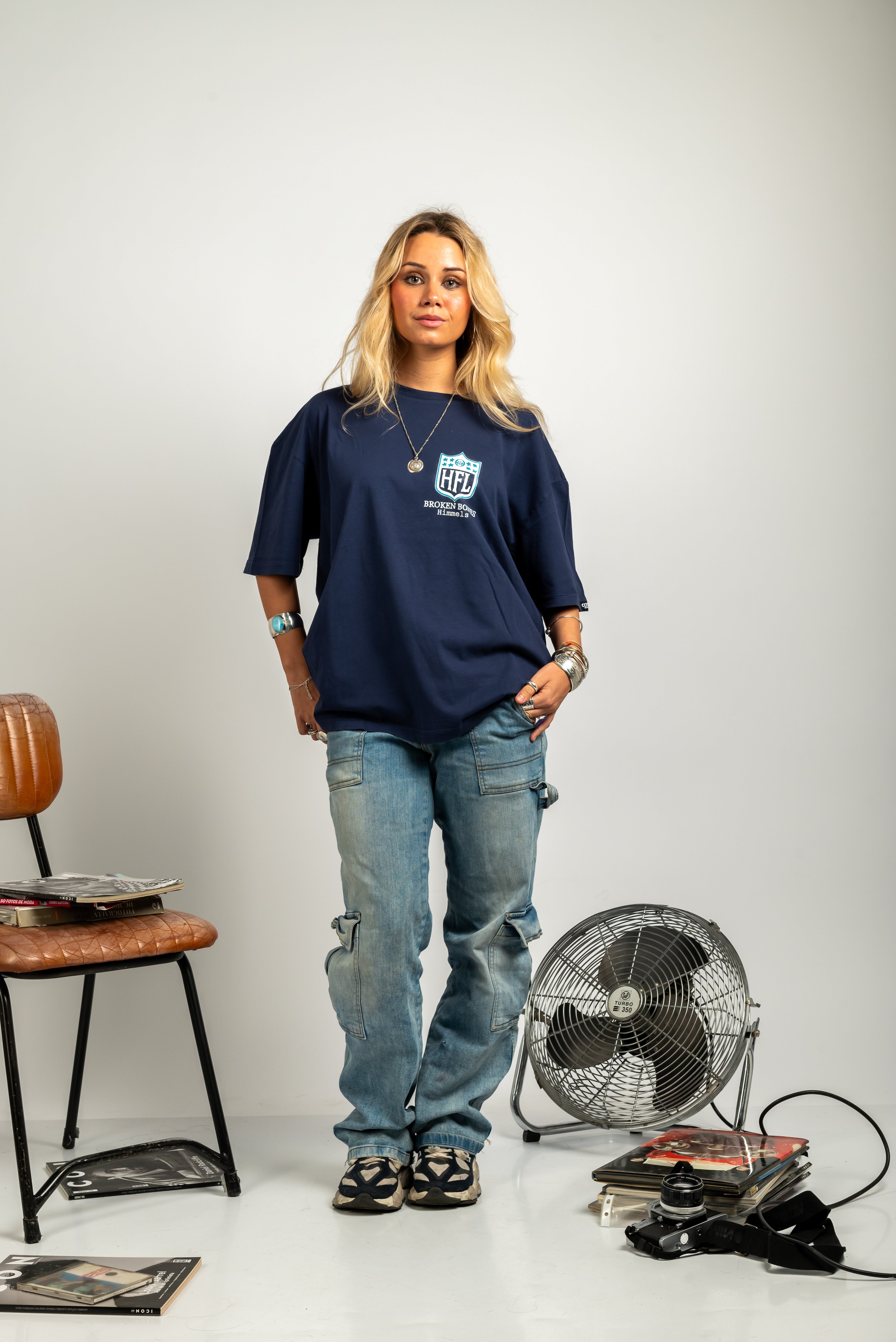 BROKEN BONES NAVY BLUE TEE