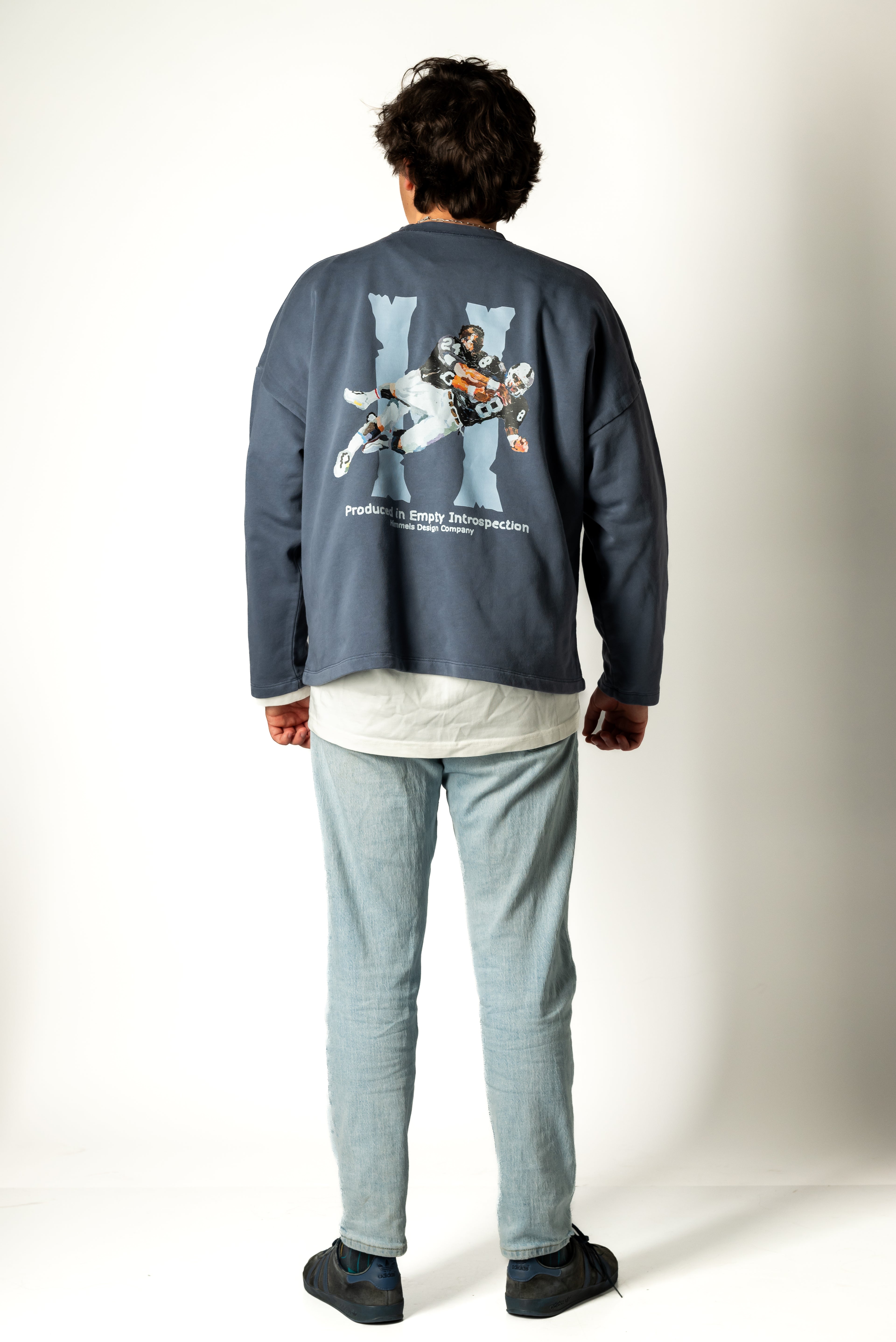 BROKEN BONES NAVY BLUE  CREWNECK