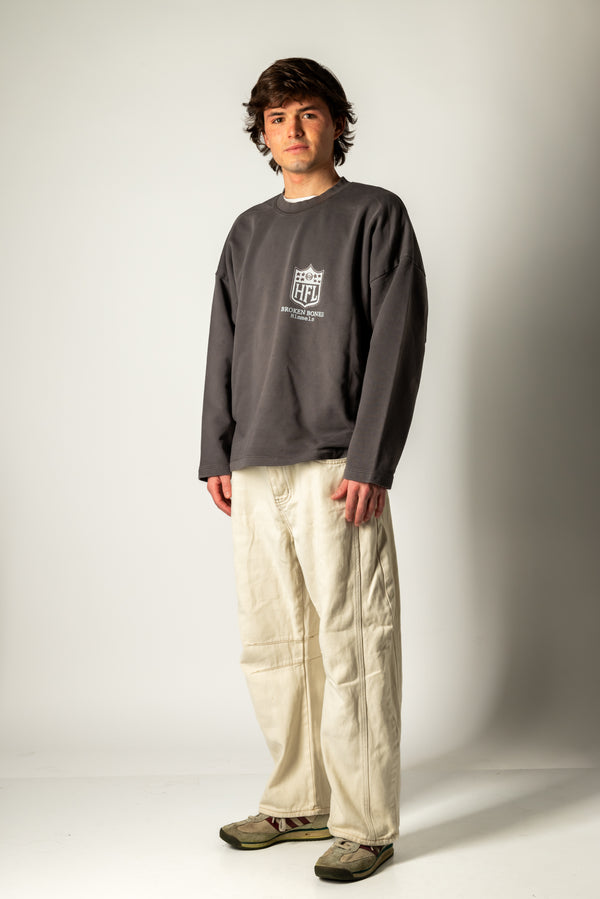 BROKEN BONES CHARCOAL CREWNECK