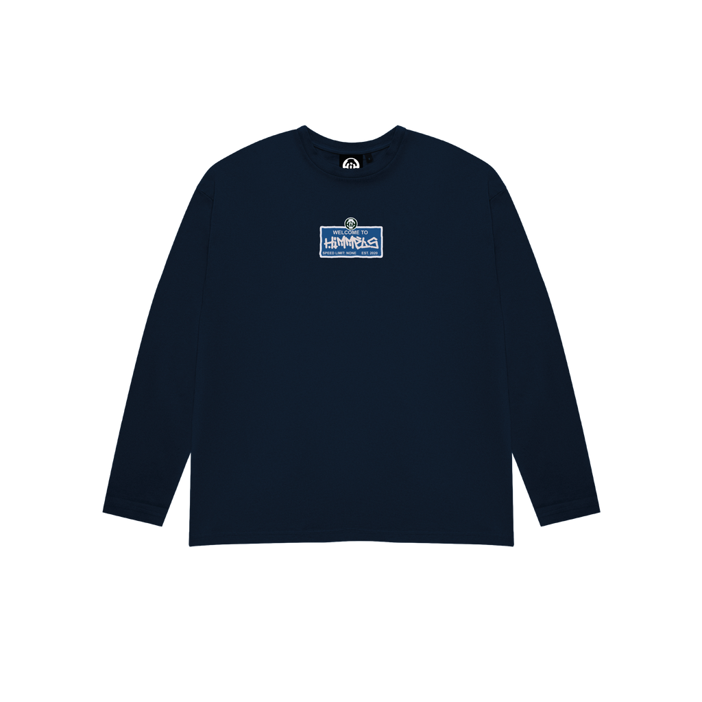 NAVY BLUE LONG SLEEVE WB T-SHIRT