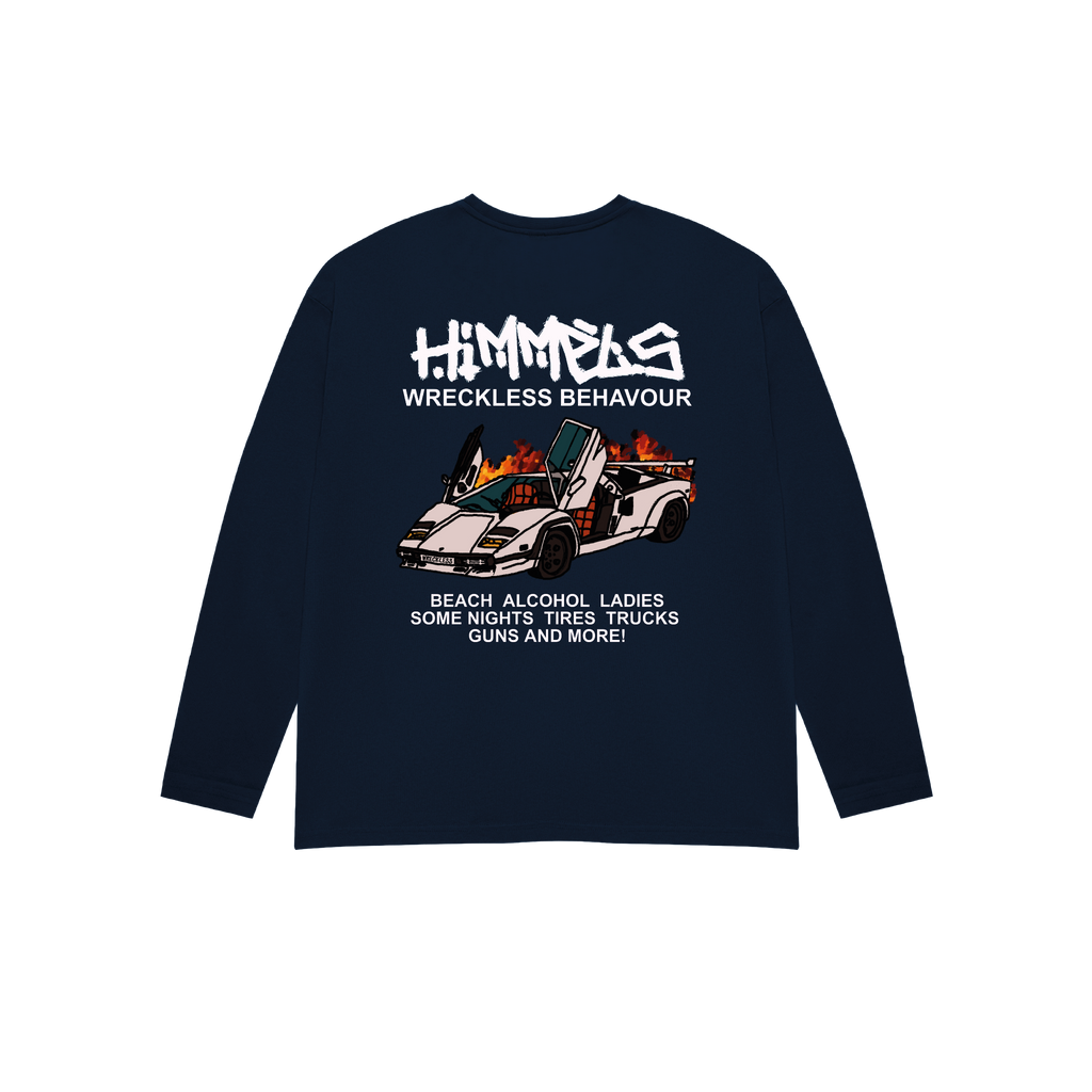 NAVY BLUE LONG SLEEVE WB T-SHIRT