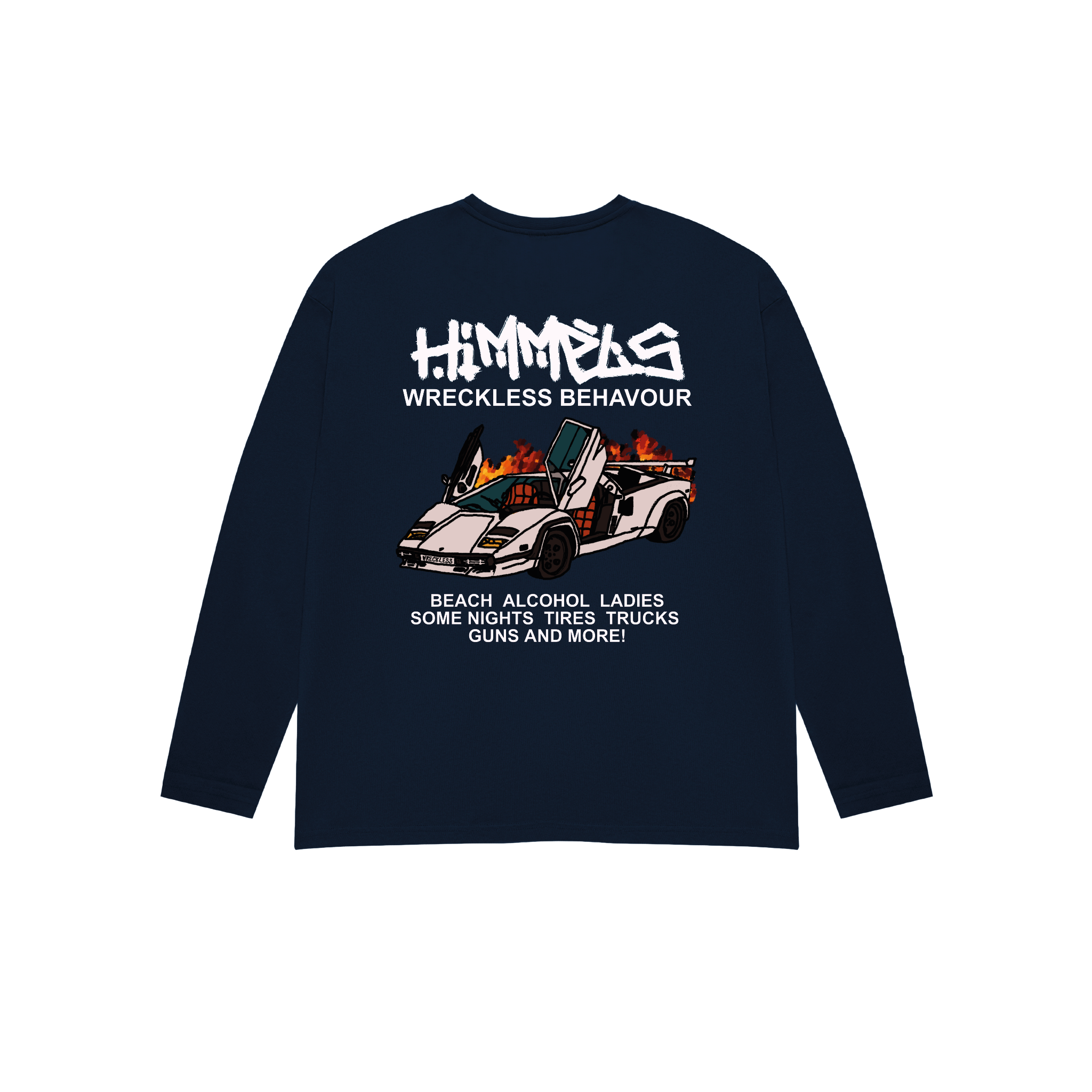 NAVY BLUE LONG SLEEVE WB T-SHIRT